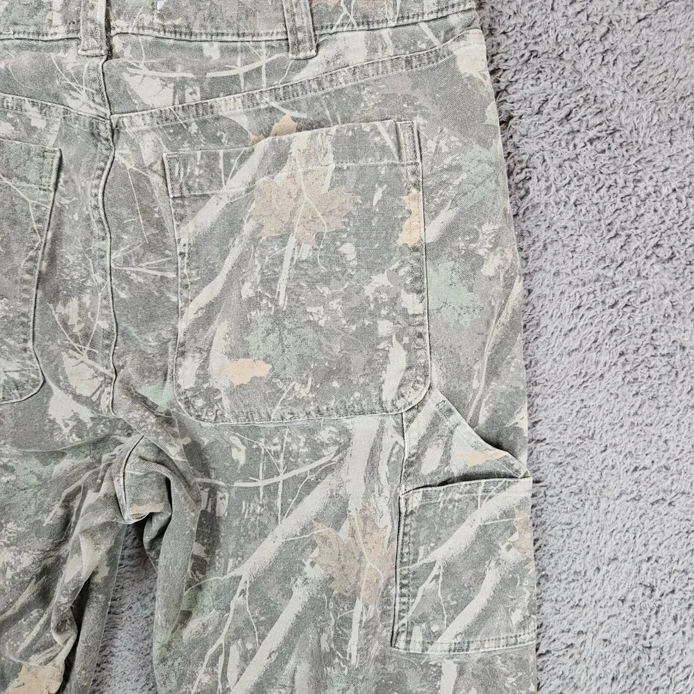 Abercrombie & Fitch Mens Loose Carpenter Pants 34x32 Green Camo